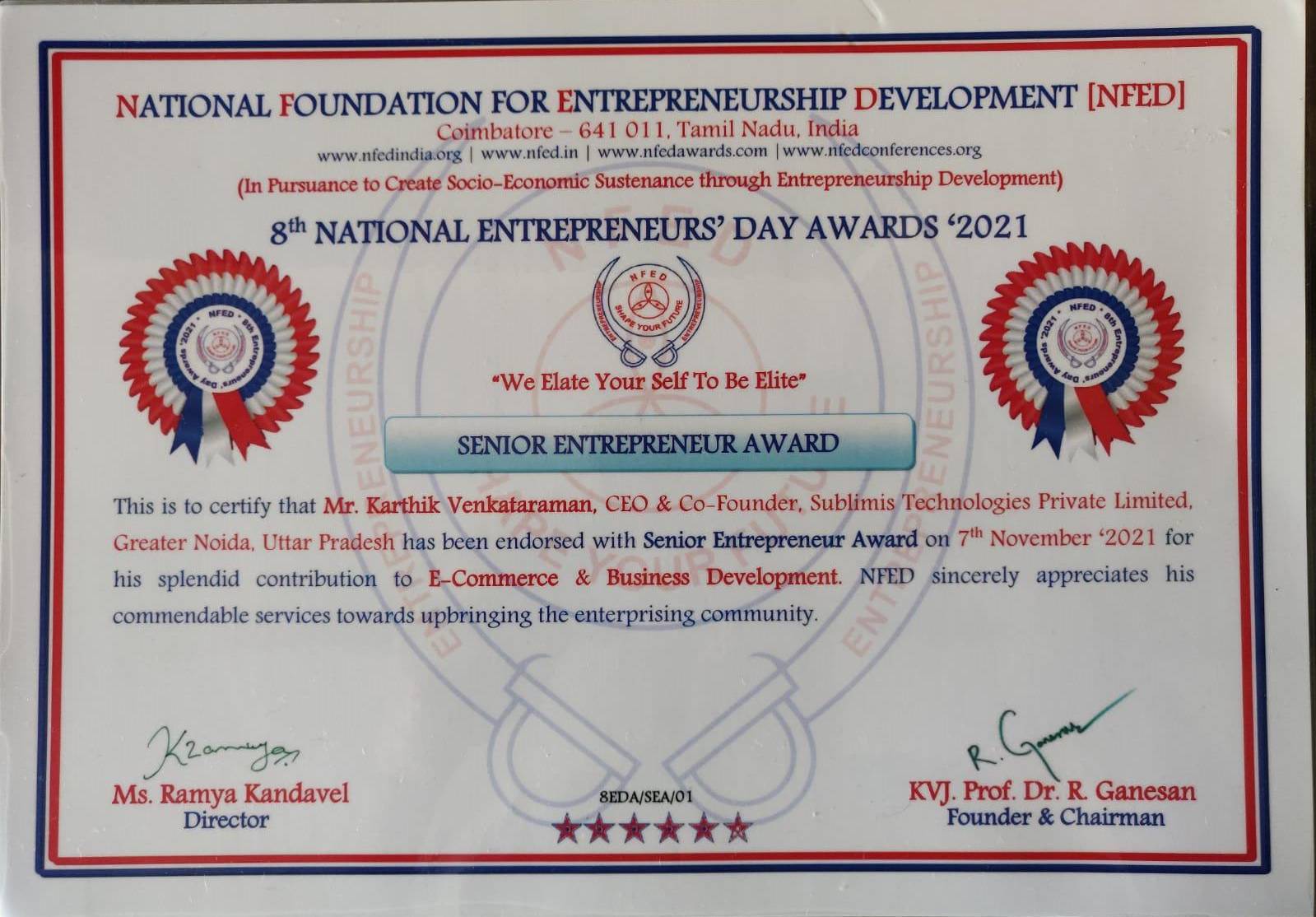 Senior Entrepreneur Award